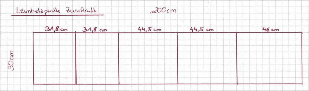 Leimholzplatte Zuschnitt für den Learning Tower